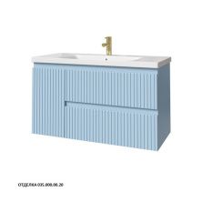 Caprigo Тумба с раковиной FORTE-Smalty STRIPE 100 см, левая, голубая, эмаль