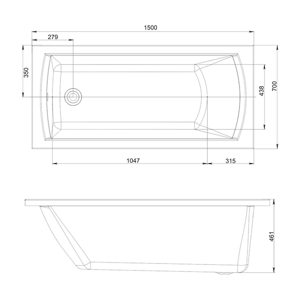 Приобрести mirsant ванна акриловая бетта 150*70 см, белая, ут000016527