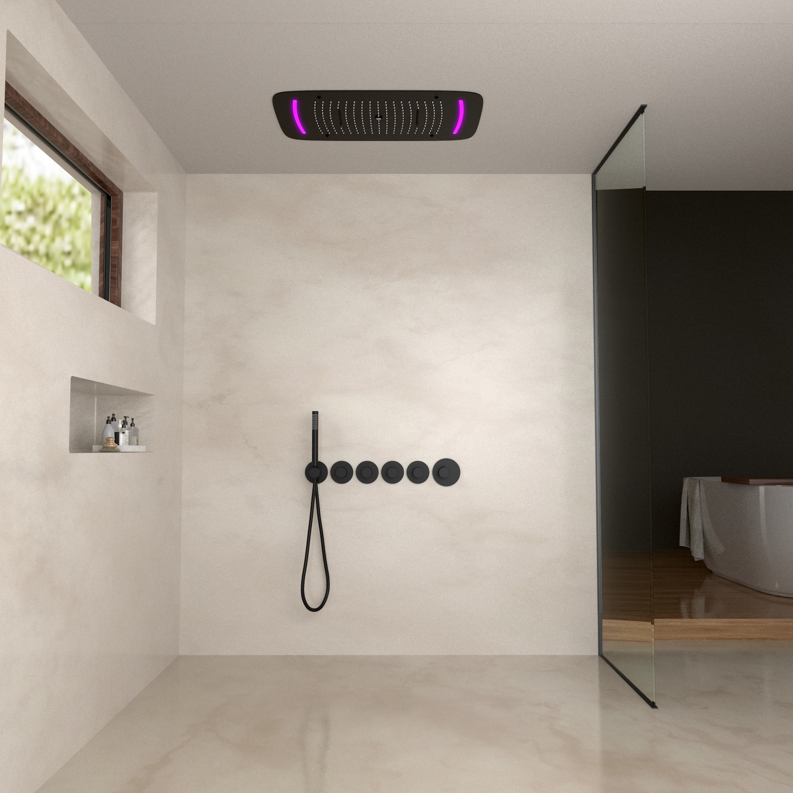 Приобрести душевая система встроенная с термостатом timo saona sx-2319/03sm черный