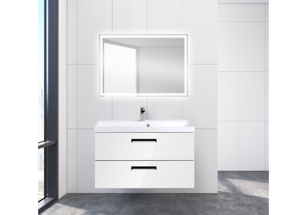 Приобрести тумба подвесная с раковиной belbagno aurora-900-2c-so-bl 90 см, bianco lucido