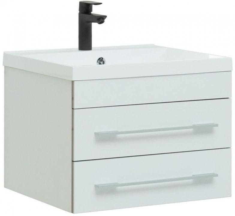 Приобрести aquanet тумба с раковиной верона 58 см, белая (подвесная 2 ящика)
