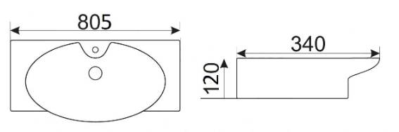 Приобрести раковина подвесная ceramalux 80 см str4282b