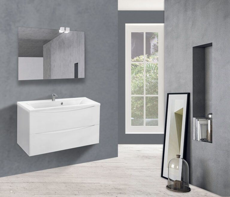 Приобрести vincea тумба подвесная mia 90 см, белая с белой раковиной vmc-2ma900gw;vcb-3m900w