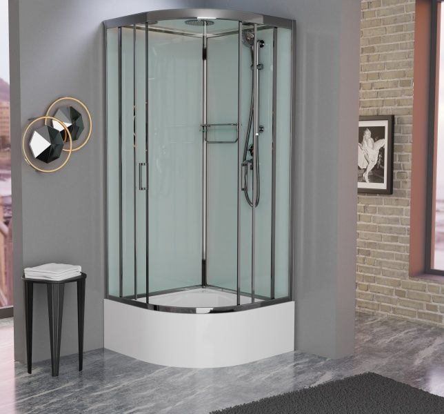 Приобрести frank душевая кабина f409/2 brilliant с высоким поддом, угловая