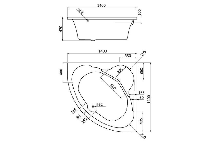 Приобрести ванна акриловая santek карибы 140х140 см белая -1-wh11-1-982