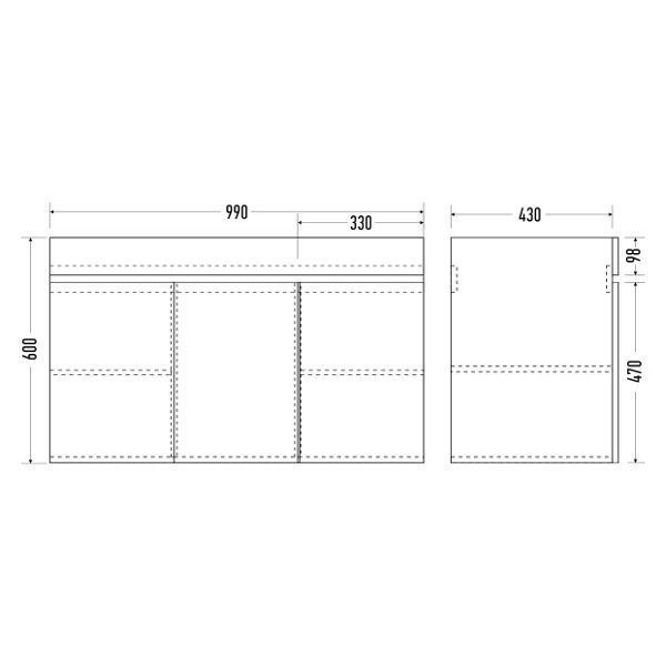 Приобрести mirsant тумба подвесная next 100 см с раковиной premier 100, ут000020169