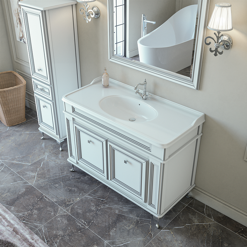 Приобрести caprigo тумба с раковиной напольная fresco 120 см, белая 10616sn-в016