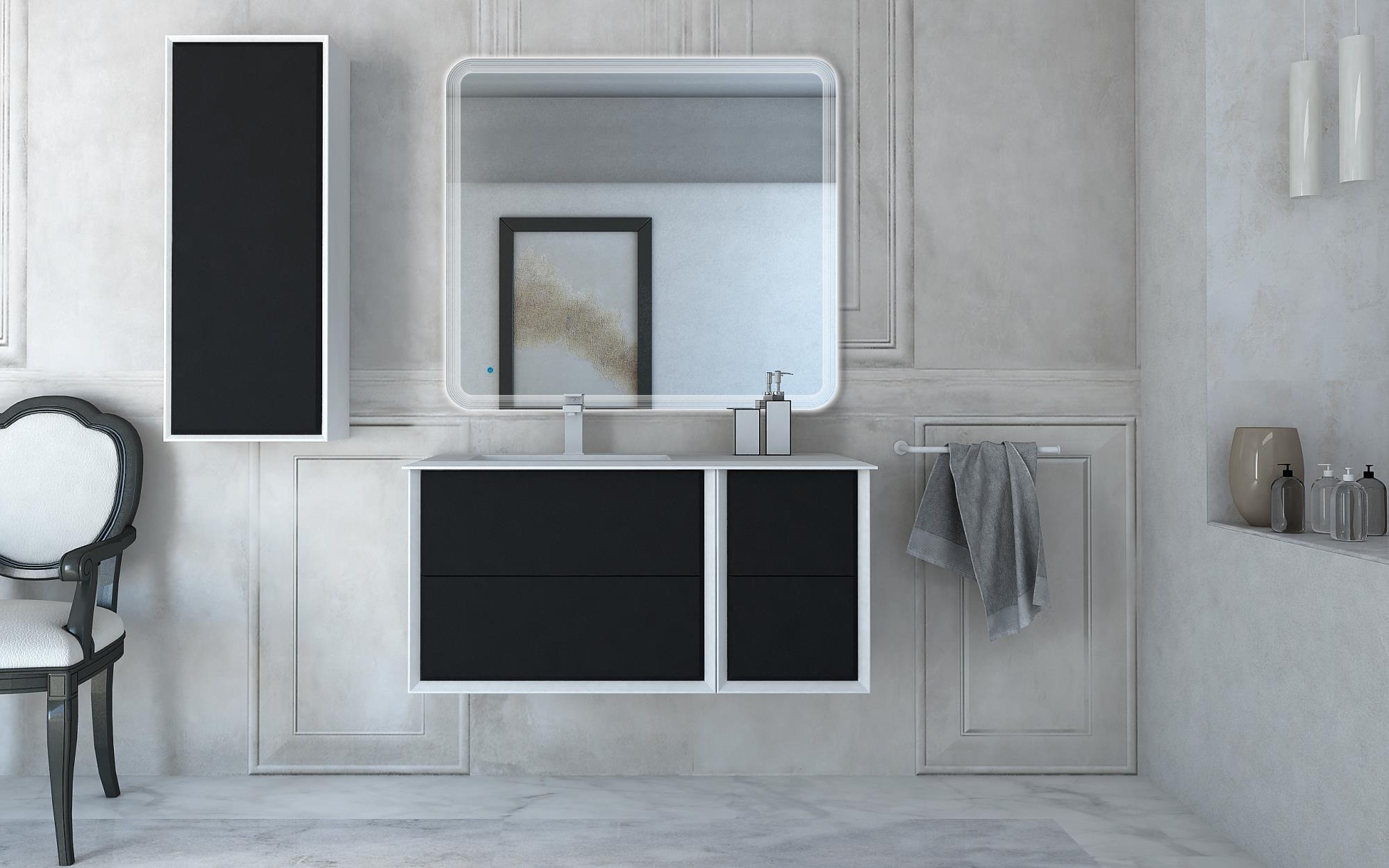 Приобрести cezares тумба подвесная с раковиной bellagio 106 см grafite, левостороняя, графит 54715