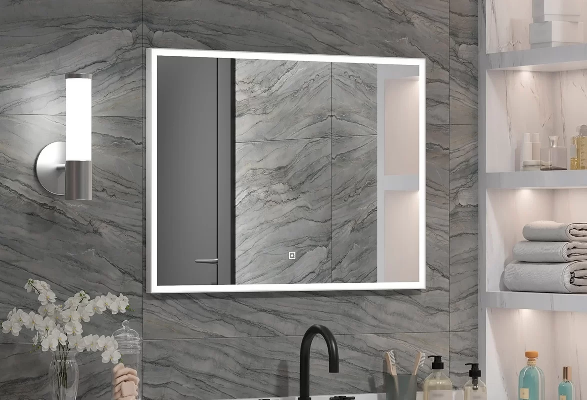 Приобрести continent зеркало с подсветкой sting white 100х70 см, белое