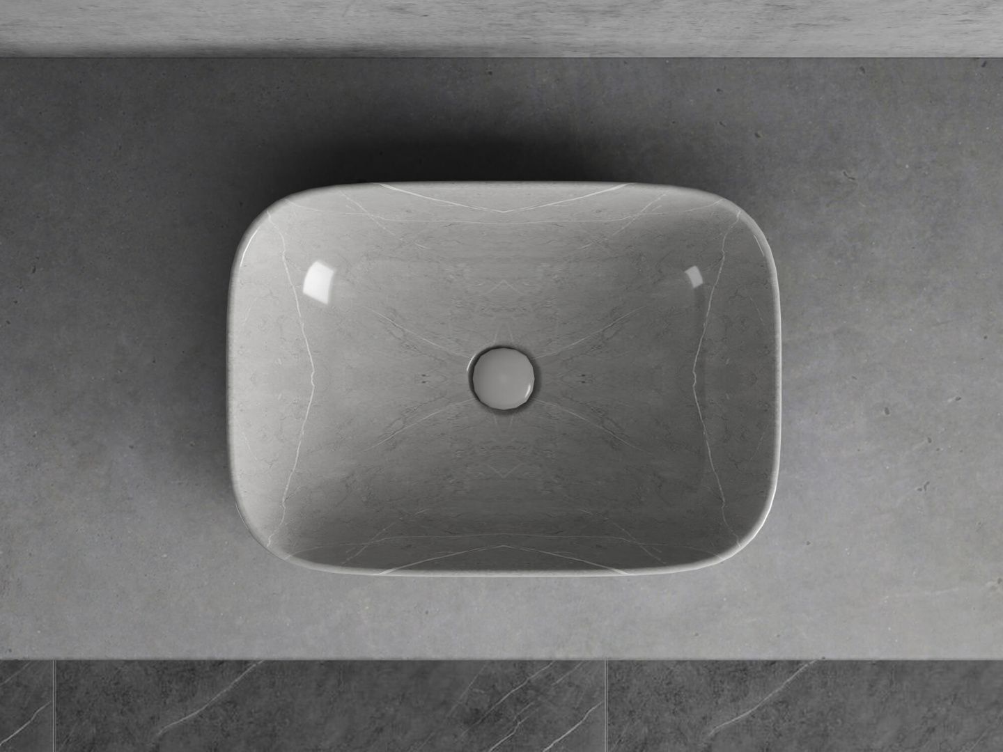 Приобрести hayzburg накладная раковина чаша 45х32 см, серый мрамор, матовая hb-0027-1