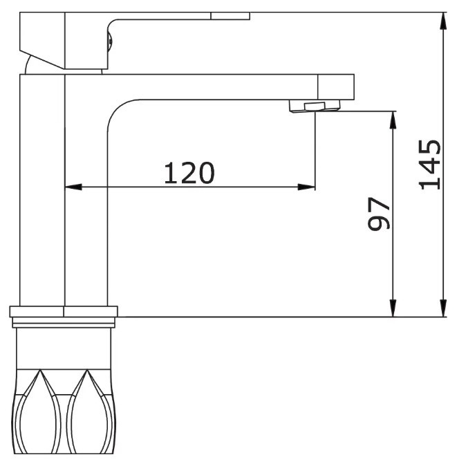Приобрести cмеситель для раковины vieir camomilla 145 мм, графит/gun metal v283511g