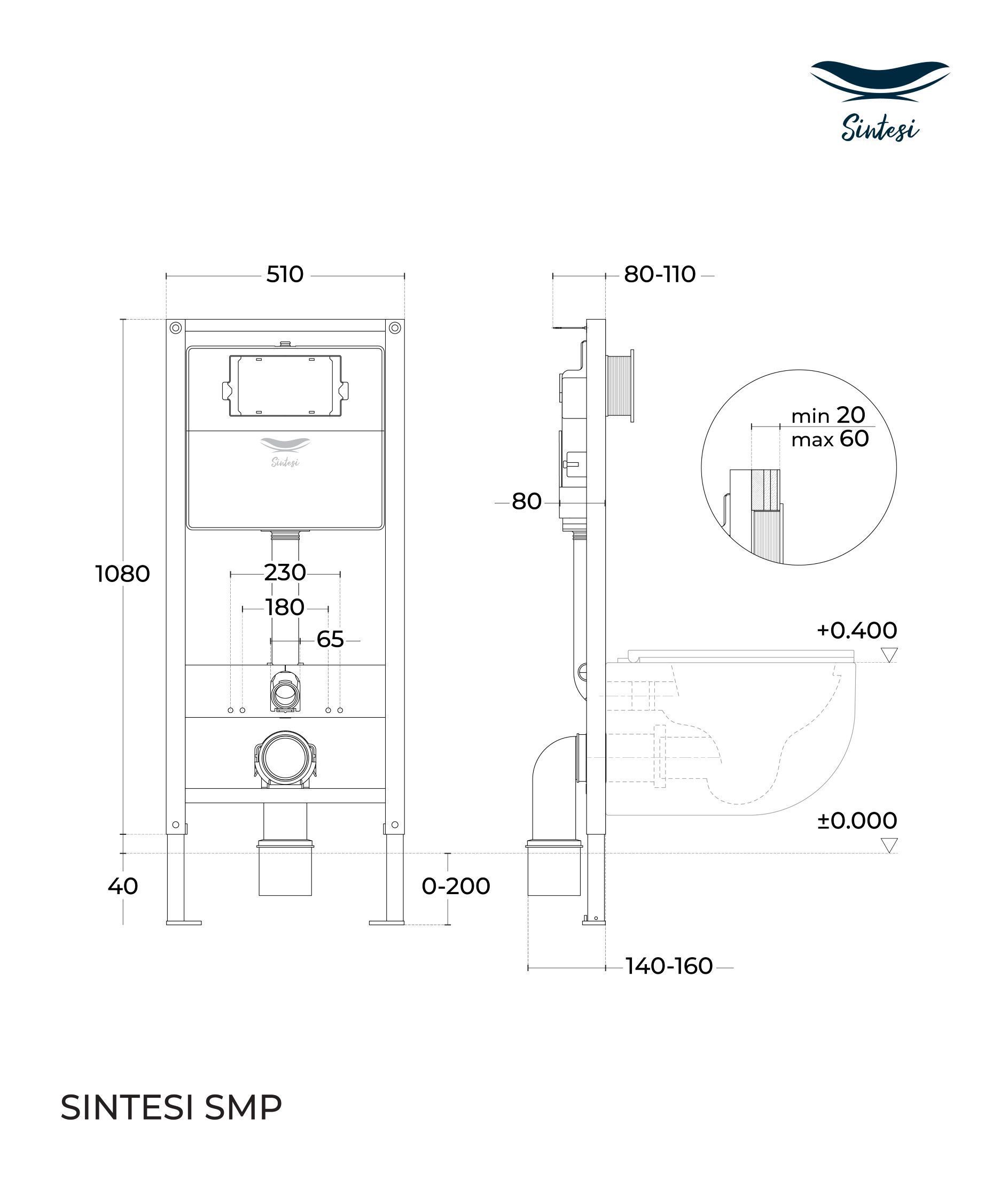 Приобрести sintesi инсталляция с подвесным унитазом №2