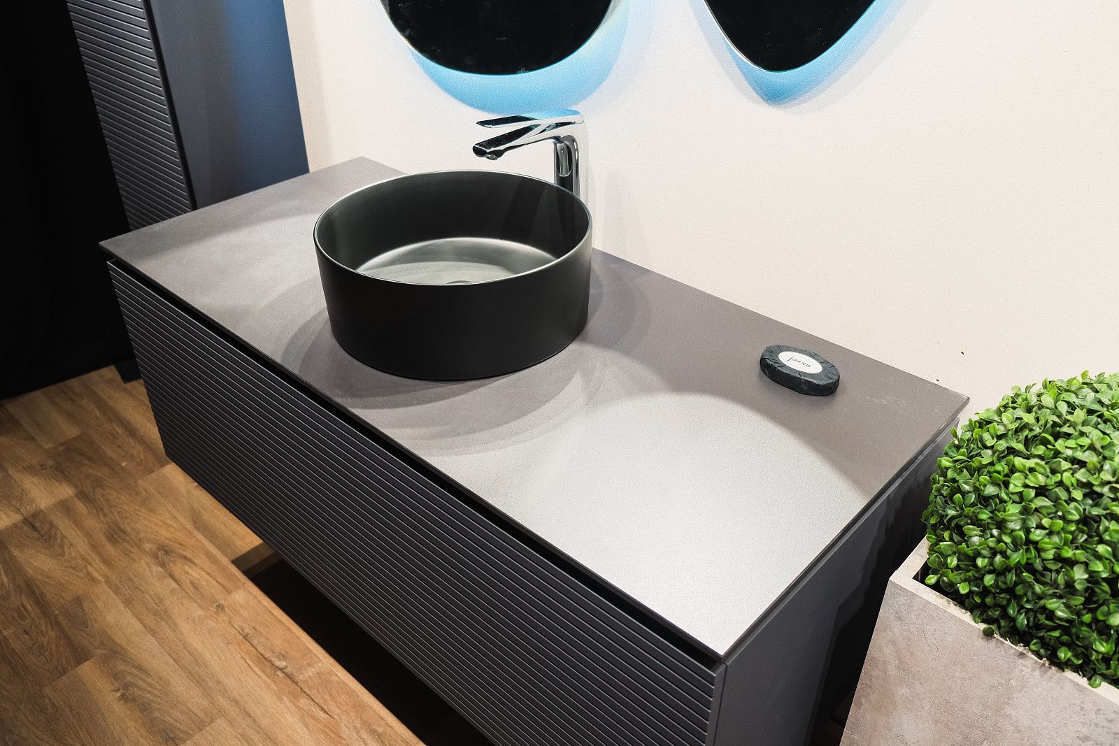 Приобрести jorno тумба подвесная stone 120 см со столешницей, антрацит