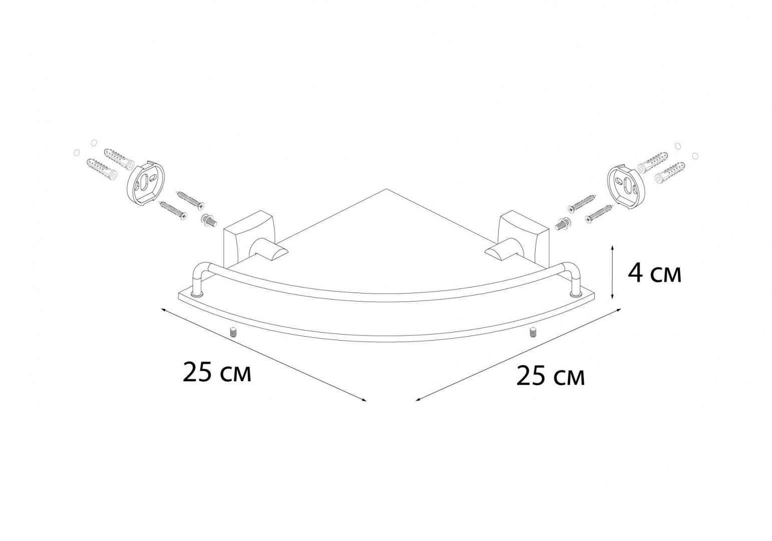 Приобрести fx-61303a kvadro полка стеклянная угловая