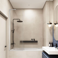 Veconi Шторка на ванну Palau 60x150 см, Хром, прозрачное PL84-60-01-C7