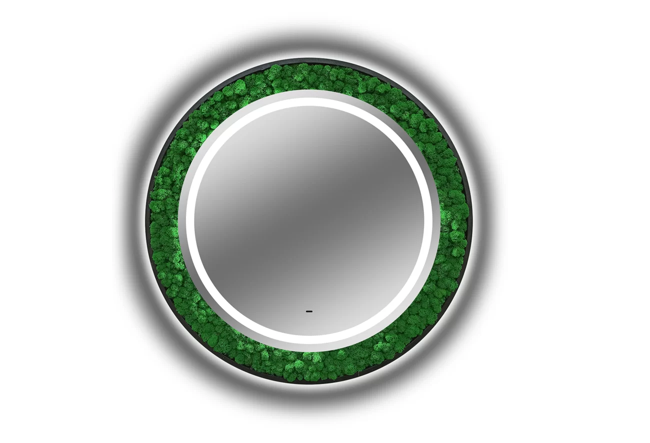 Приобрести continent зеркало с подсветкой forest 80х80 см, натуральный стабилизированный мох