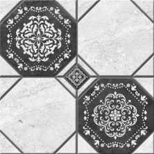 Плитка напольная Керамин Лимбург Узор 1Д Чёрно белый. 40*40см тип 1 узор