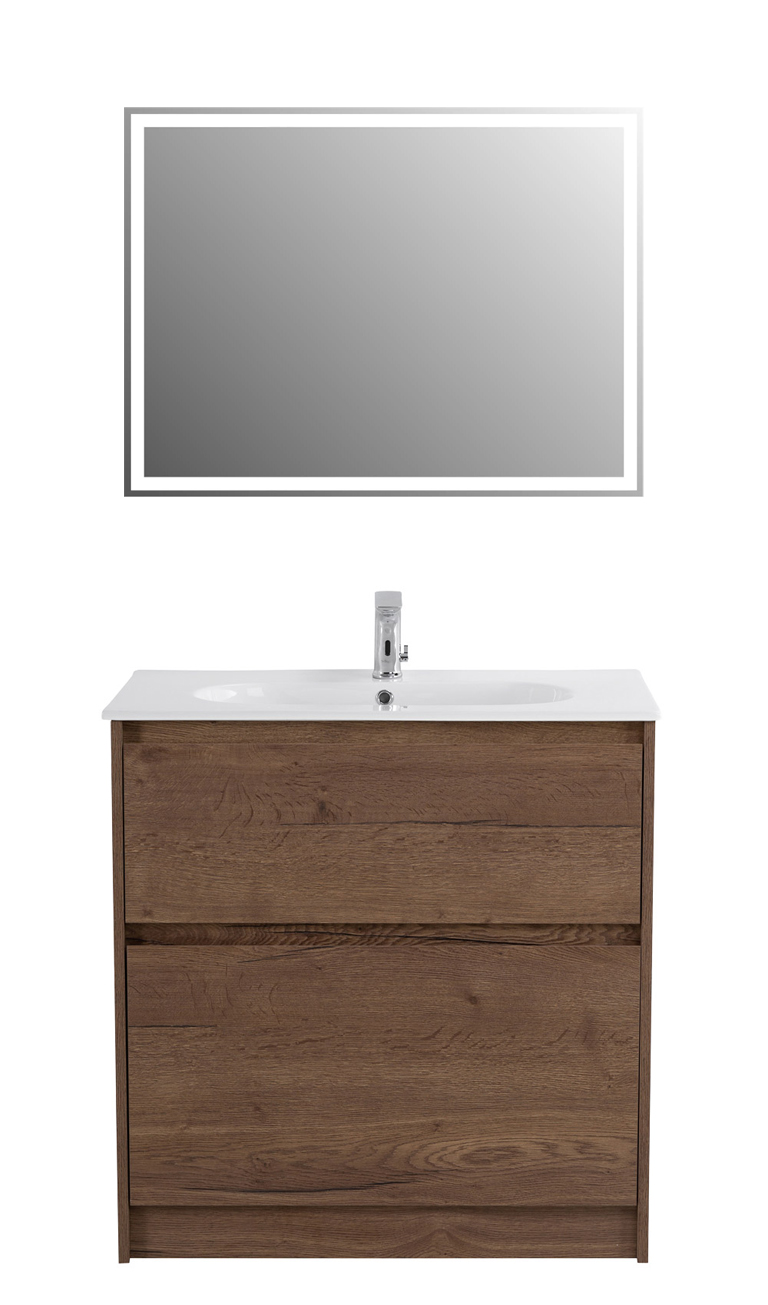 Приобрести belbagno тумба с раковиной kraft 100 см, напольнаяная rovere tabacco, раковина lov-1000-lvb белая