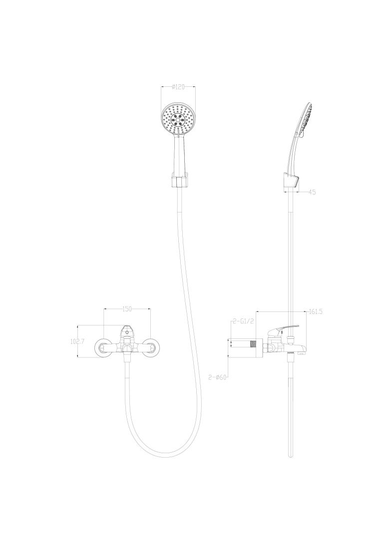 Приобрести смеситель для ванны с душем wonzon & woghand, хром (ww-4530-cr)