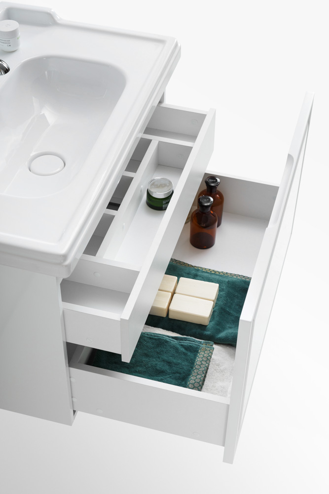 Приобрести cezares тумба подвесная с раковиной giubileo 80 см bianco lucido, белый глянец giubileo-800-1c-so-bl