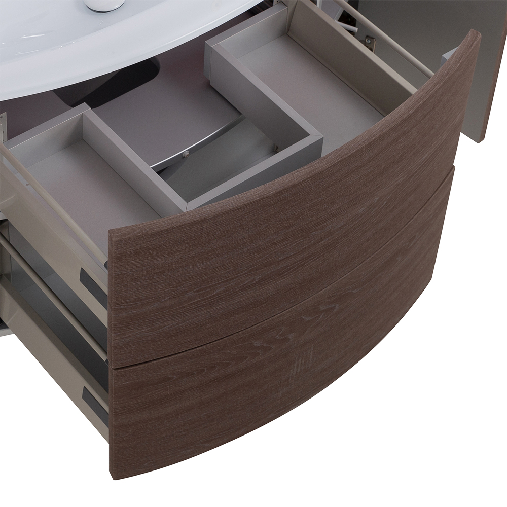 Приобрести cezares тумба подвесная с раковиной eden 121 см rovere scuro soft, стекло, коричневая 54408