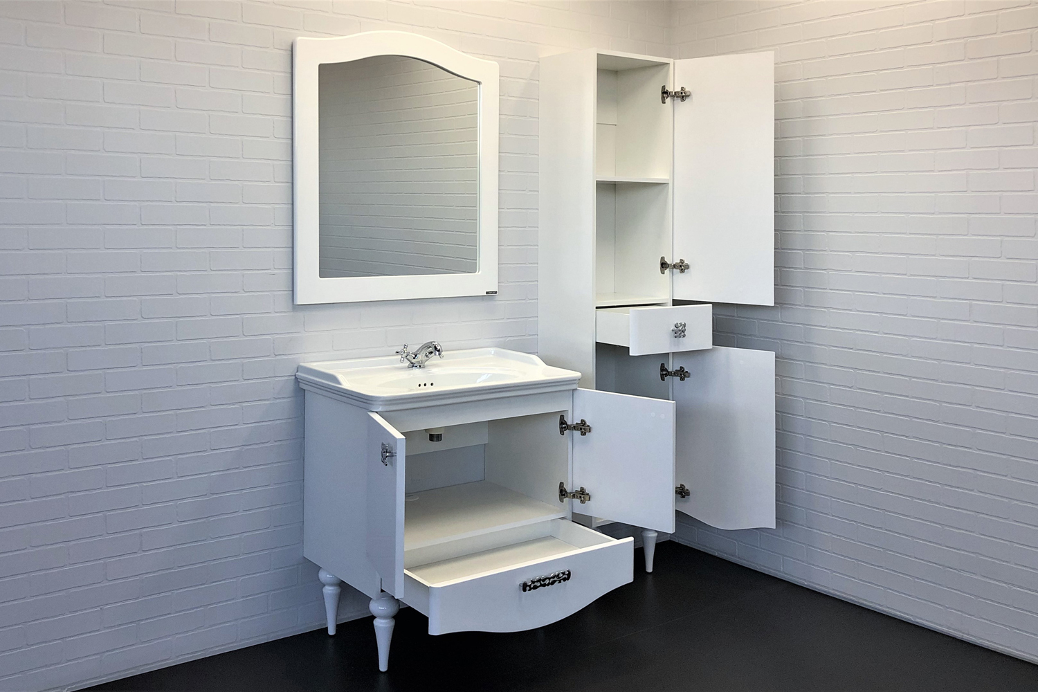 Приобрести сomforty зеркало "монако-80" белое глянцевое