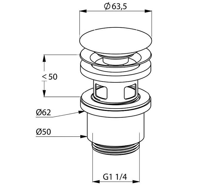 Приобрести донный клапан push-open, арт. 1042405-00