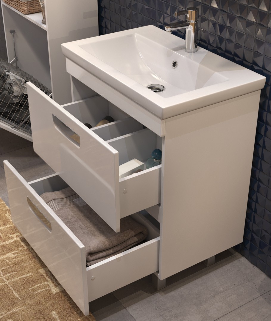 Приобрести vigo тумба с раковиной plaza 60см, 2 ящика, напольная, белая tn.pla.fos.60.2y