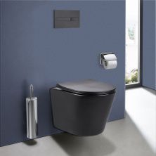 Vincea Унитаз подвесной Piatti, ультратонкое сиденье, микролифт, черный матовый VT1-11SMB