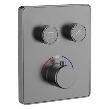 Термостатическая панель смесителя встраиваемая на 2 потребителя WONZON & WOGHAND, Темный графит (WW-INF322A-GM)