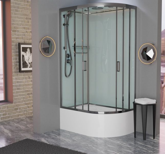 Приобрести frank frank душевая кабина f412/2l brilliant с высоким поддоном, левосторонняя