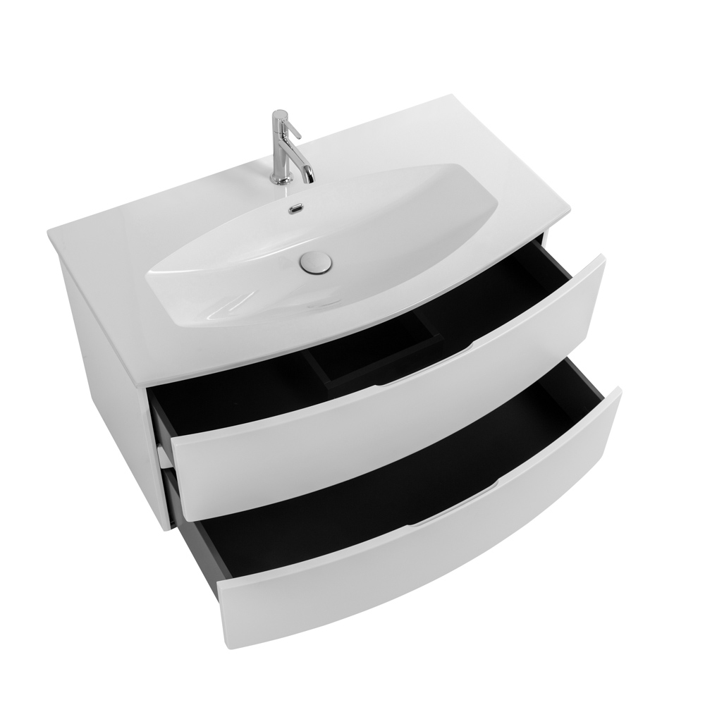 Приобрести cezares тумба подвесная с раковиной elettra 100 см bianco opaco, литьевой мрамор, белый 55525