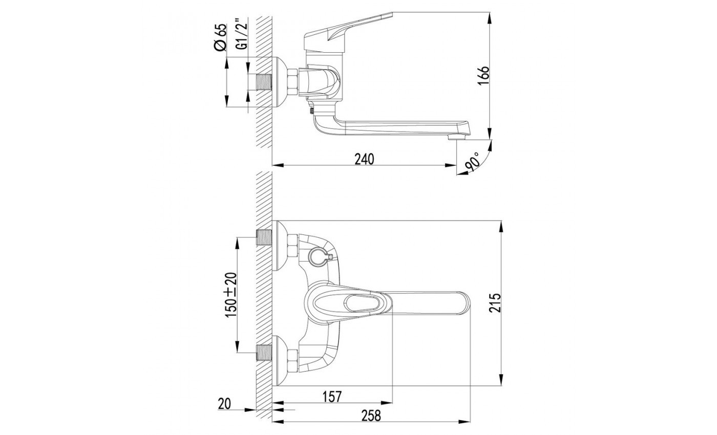 Приобрести lemark смеситель для ванны luna, хром lm4114c