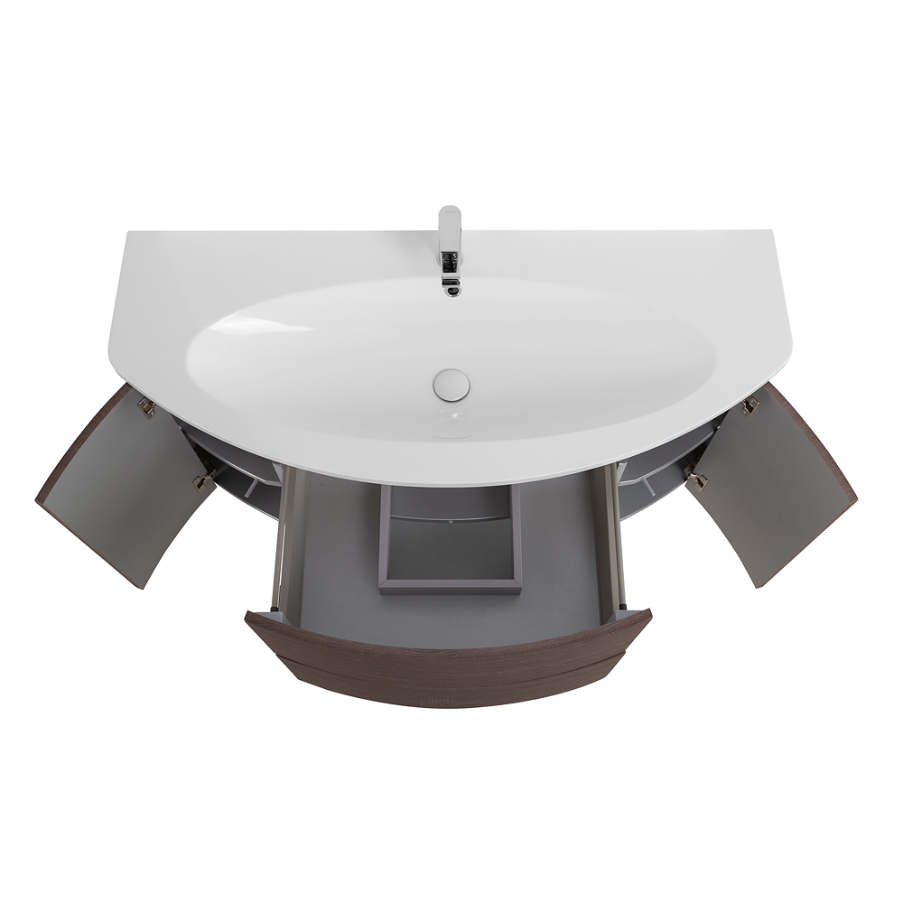 Приобрести cezares тумба подвесная с раковиной eden 121 см rovere scuro soft, коричневая 54408