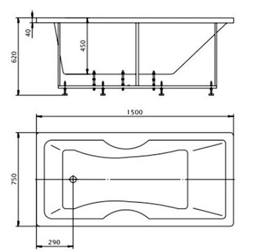 Приобрести акриловая ванна aquatek феникс 150x75 см