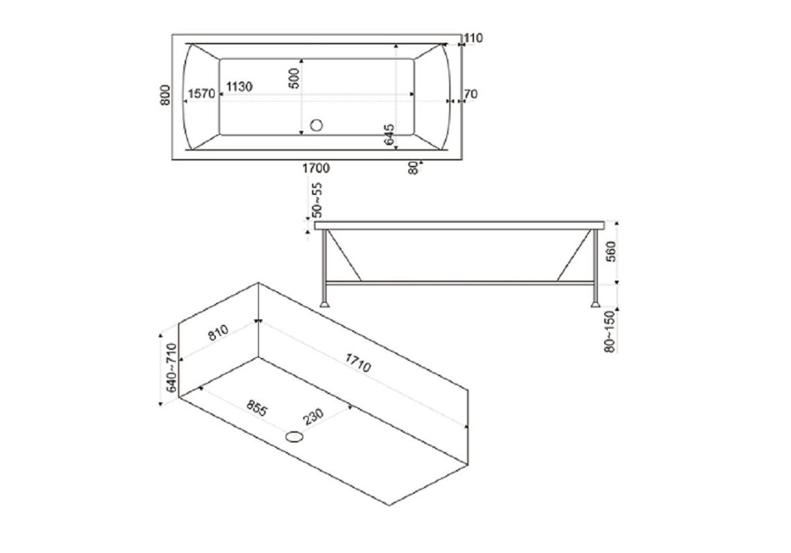 Приобрести акриловая ванна bas индика 170*80