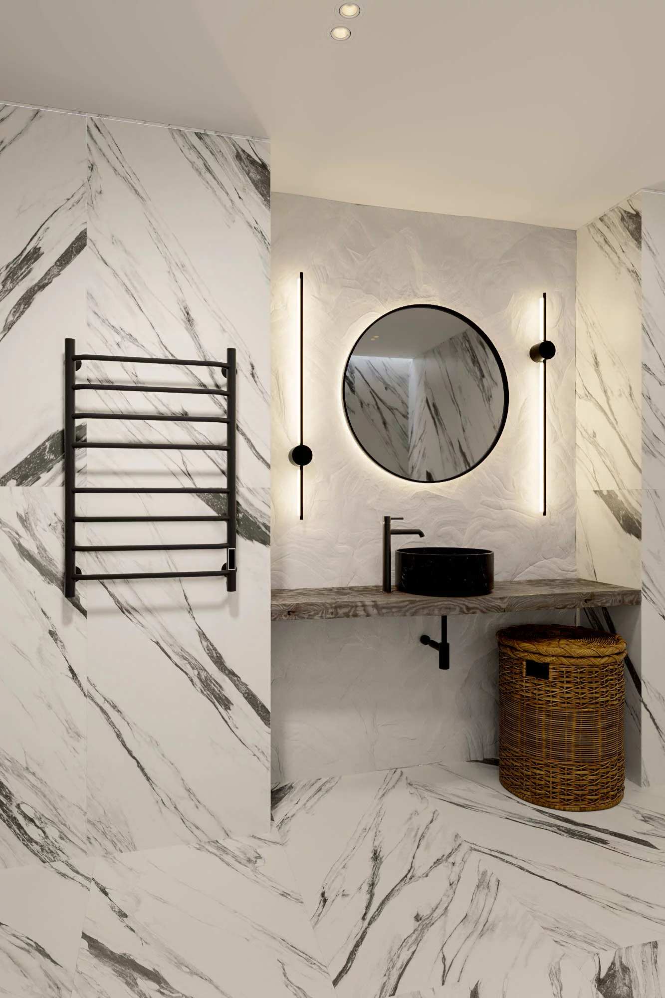 Приобрести veconi полотенцесушитель электрический cantu-a 50х80 см, черный c8050b-a