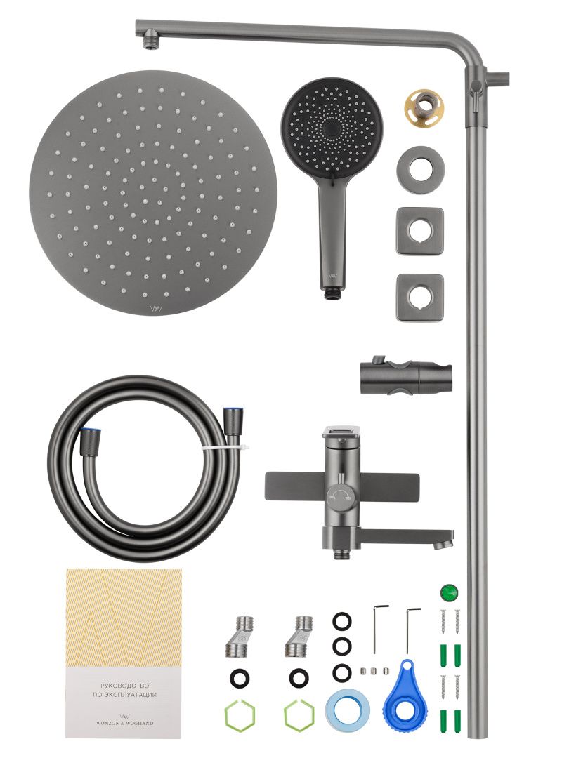 Приобрести душевая система wonzon & woghand frame, темный графит (ww-88739010-bgm)