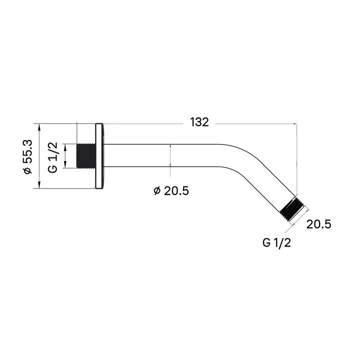 Приобрести iddis кронштейн верхнего душа, 132мм, хром 001minsi61