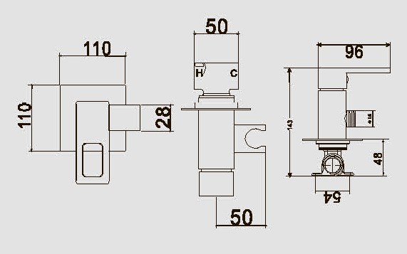 Приобрести смеситель с гигиеническим душем, встраиваемый vieir sera, графит/gun metal v353551g