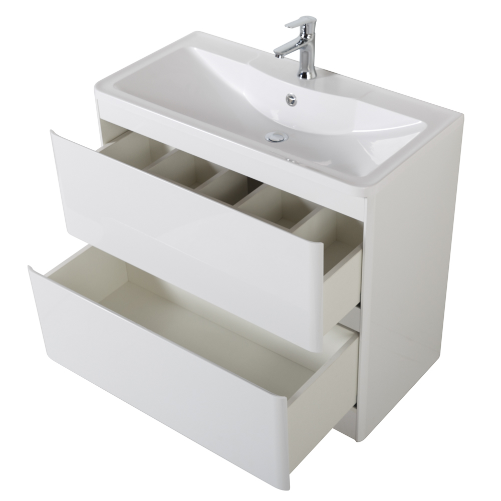 Приобрести belbagno тумба с раковиной albano 80 см, напольная bianco lucido, белая раковина