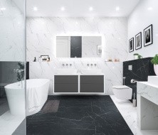 Cezares Тумба со столешницей подвесная BELLAGIO 140 см Grigio nuvola, серая 55301