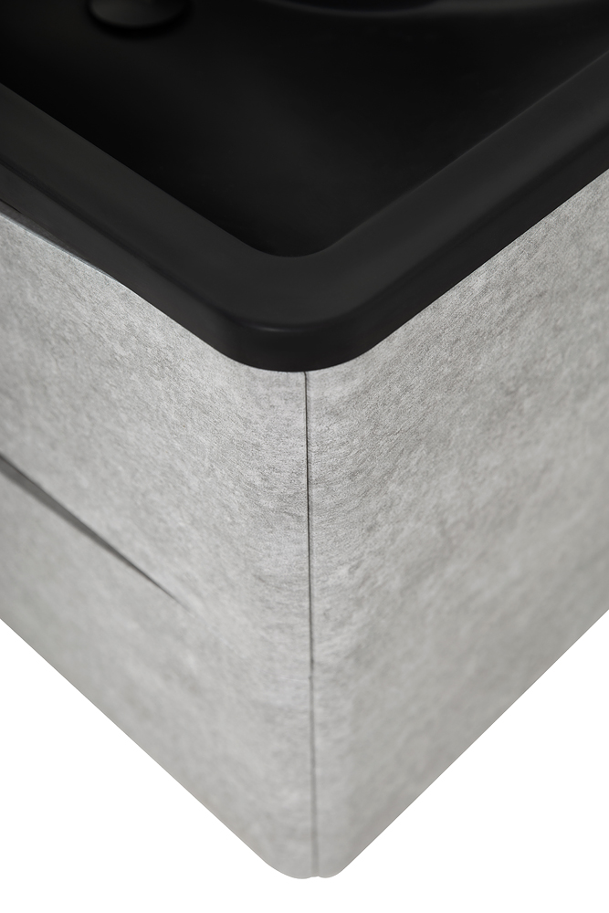 Приобрести belbagno тумба с раковиной acqua 100 см, подвесная cemento verona grigio, чёрная раковина