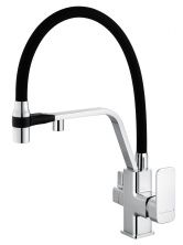 Смеситель для кухни с гибким изливом и подключением фильтра WONZON & WOGHAND, Хром (WW-88458013-CR)