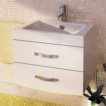 Приобрести сomforty тумба подвесная с раковиной "лаура-75-2" , белая глянцевая