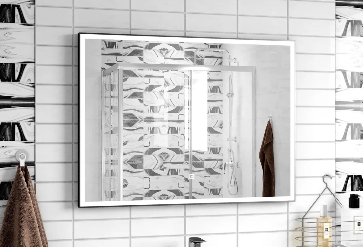 Приобрести continent зеркало с подсветкой sting black 100х70 см, черное