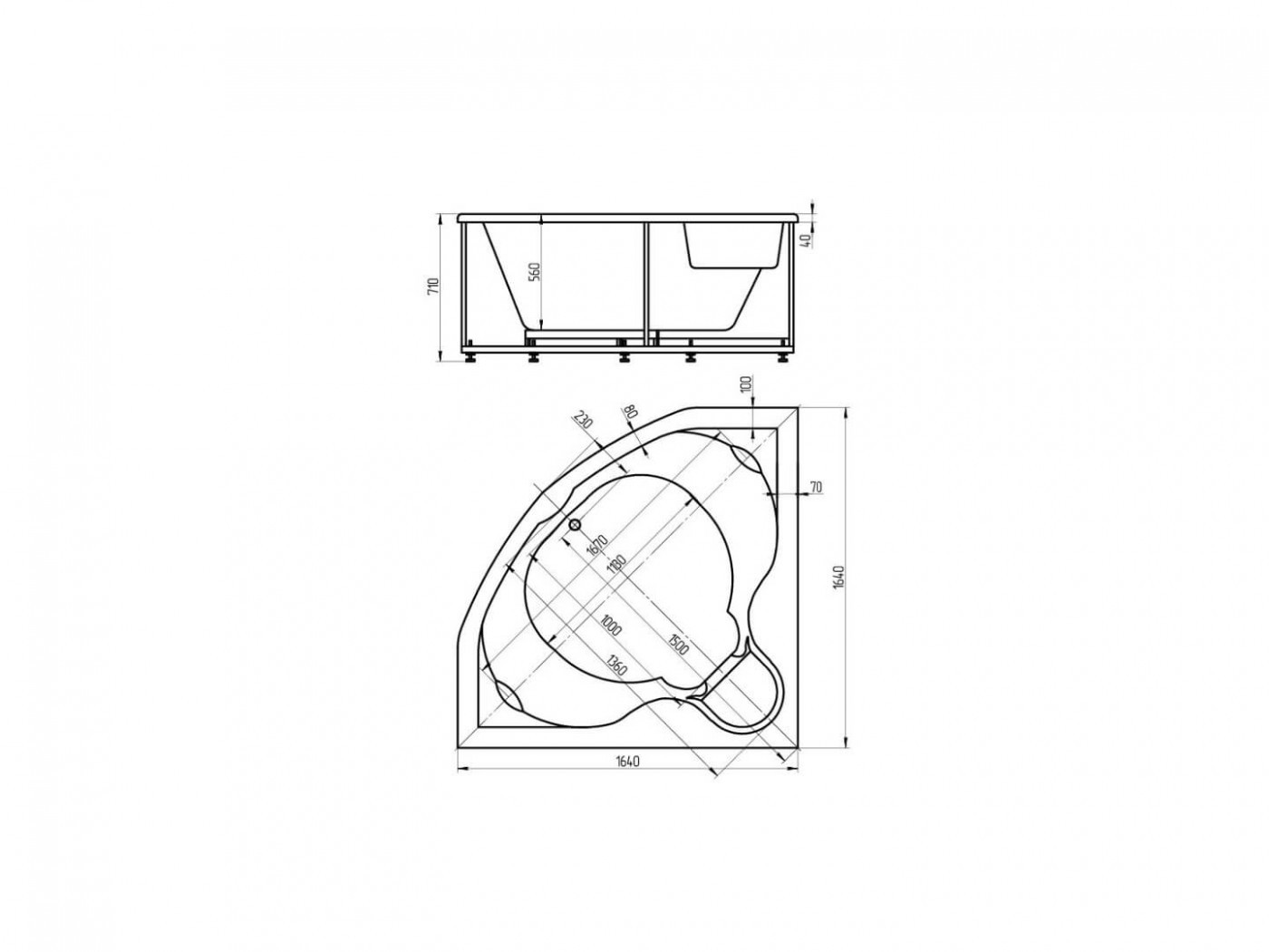Приобрести акриловая ванна aquatek сириус 164х164 см+каркас+панель