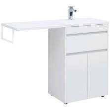 Aquanet Тумба с раковиной Токио 58 см, белая (напольная, 1 ящик, 2 дверцы)