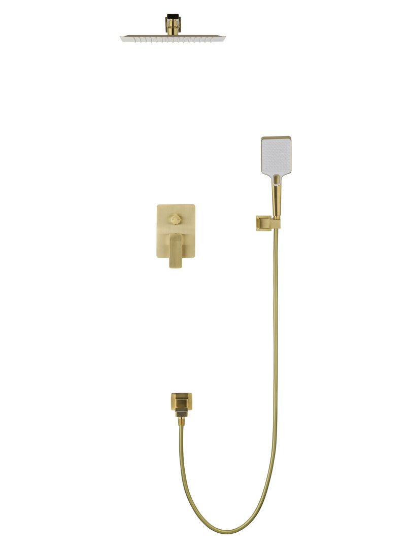 Приобрести душевая система встраиваемая wonzon & woghand edge, брашированное золото (ww-88939003-bg)