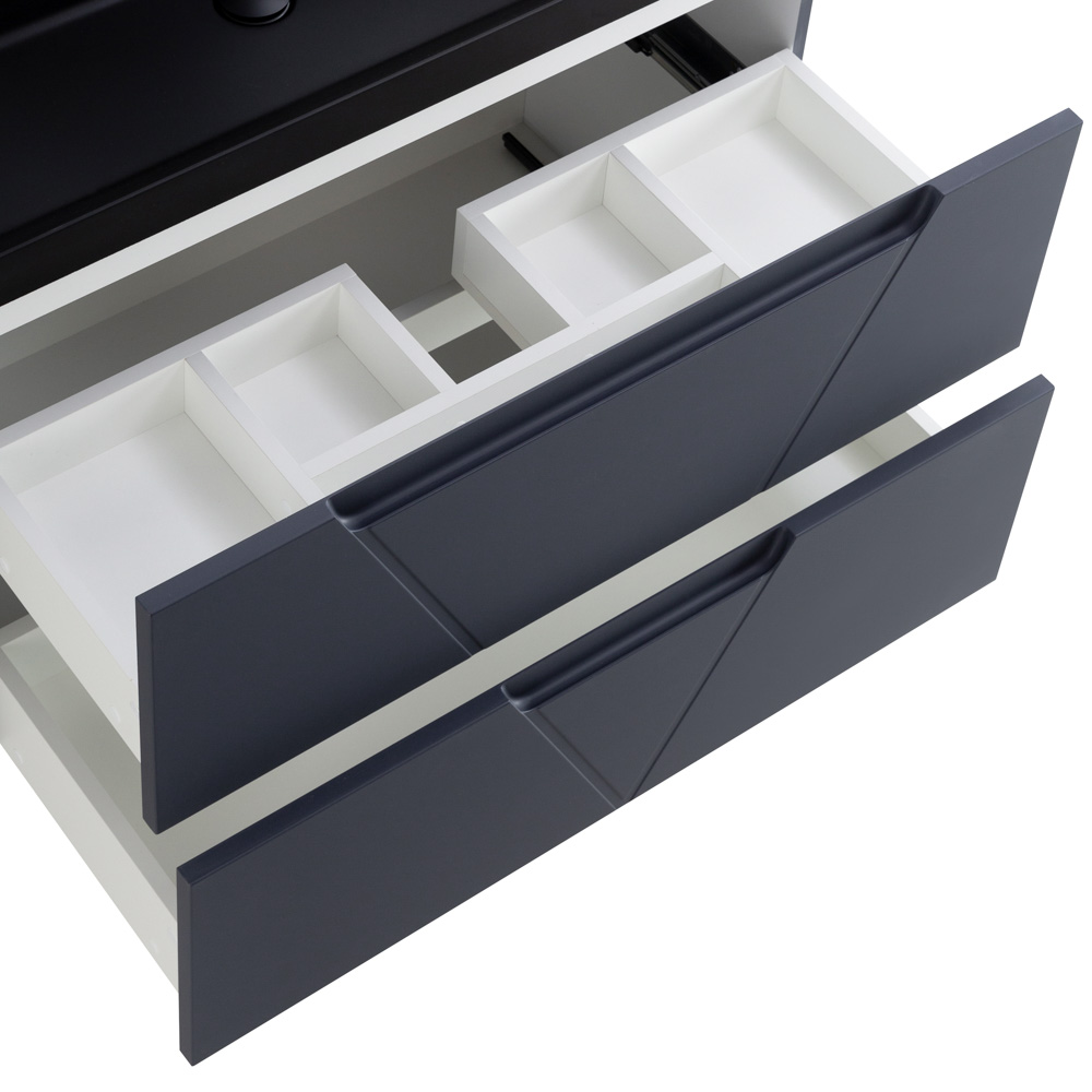 Приобрести belbagno тумба с раковиной vittoria 100 см, подвесная grigio opaco, чёрная раковина